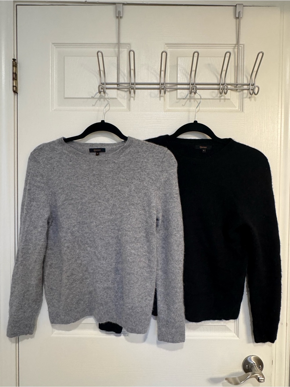 Quince Crewneck Sweater Pair in Gray and Black